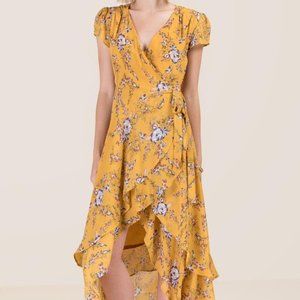 Floral Maxi high-low, wrap dress